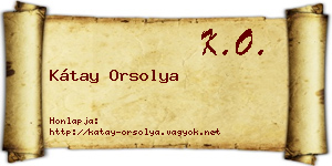 Kátay Orsolya névjegykártya